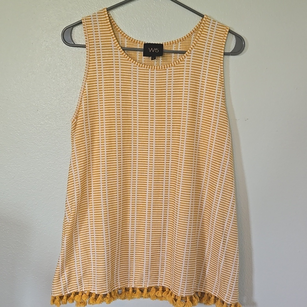 W5 Yellow Tank With Tassels Size Large